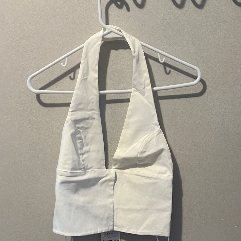 Elegant White Halter Top